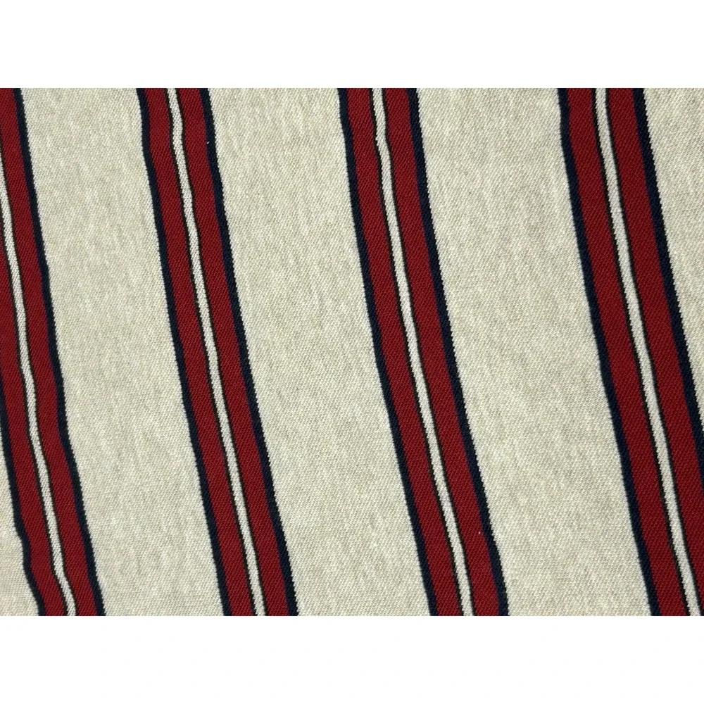 Tommy Hilfiger Polo Shirt Beige Red‎ Striped Men's M Preppy